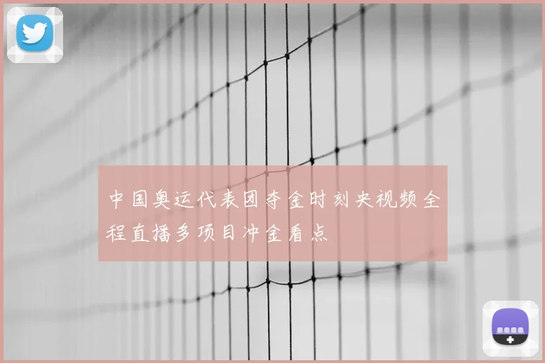 中国奥运代表团夺金时刻央视频全程直播多项目冲金看点
